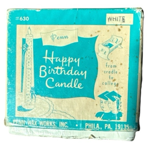 Vintage 1950s Penn Wax Works Happy Birthday Candle Ages 1-21 Original Box Unused - Picture 14 of 14